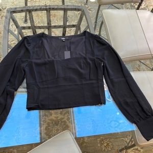 Lulus cropped long sleeve sweetheart top size meduim